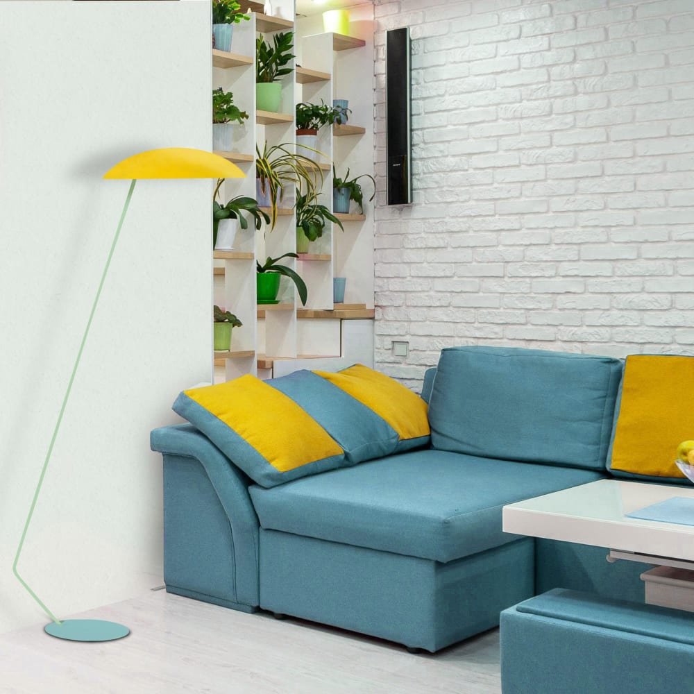 Lampadaire liseuse métal multicolore abat-jour jaune - Maisons du Monde