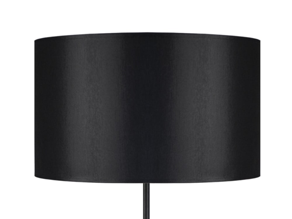 Lampadaire bois metal noir abat-jour tissu noir — vue 4