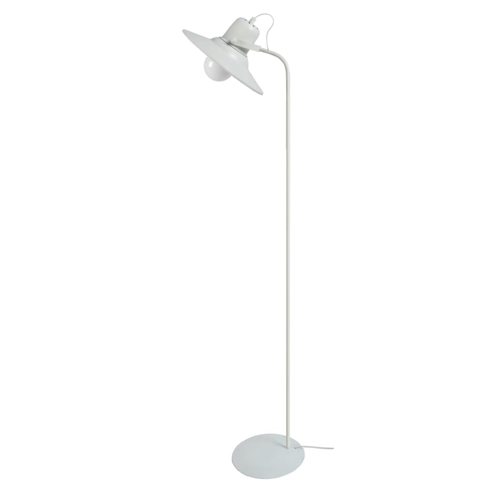 Lampadaire liseuse métal blanc abat-jour blanc