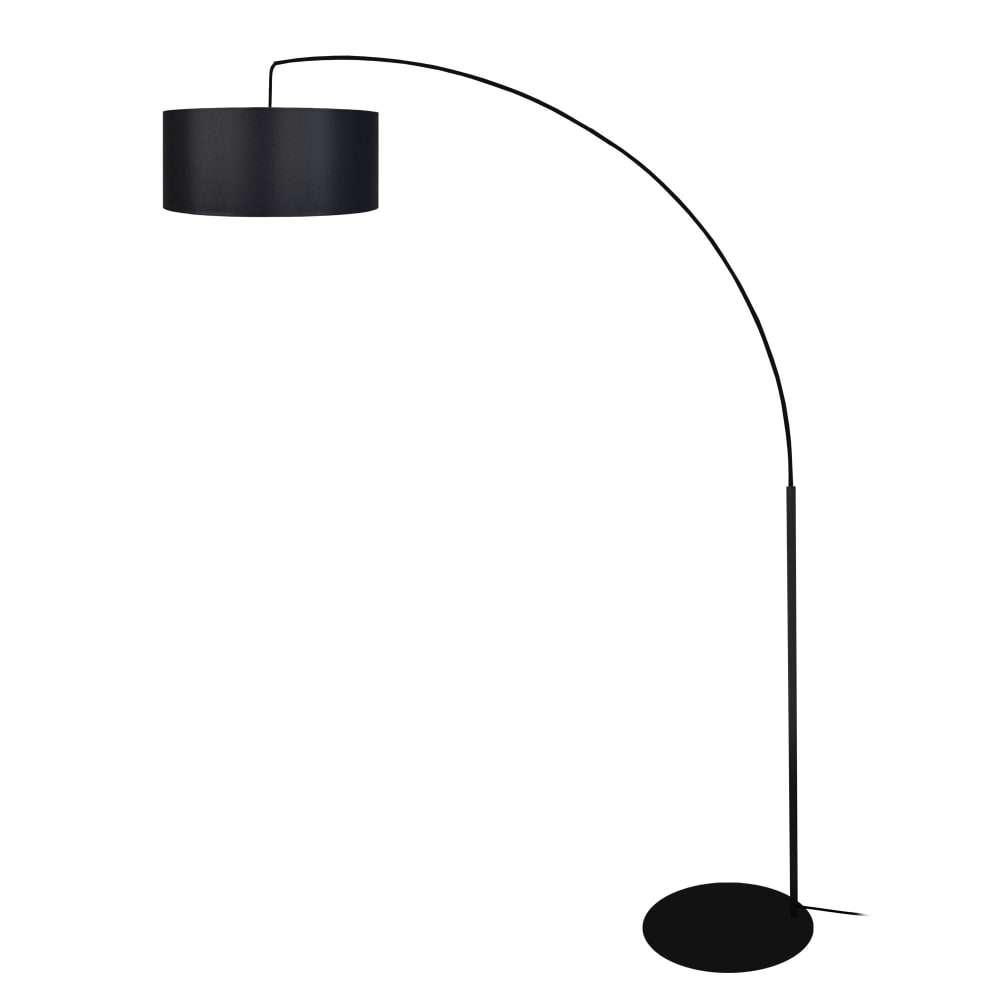 Lampadaire métal noir abat-jour tissu noir - Maisons du Monde