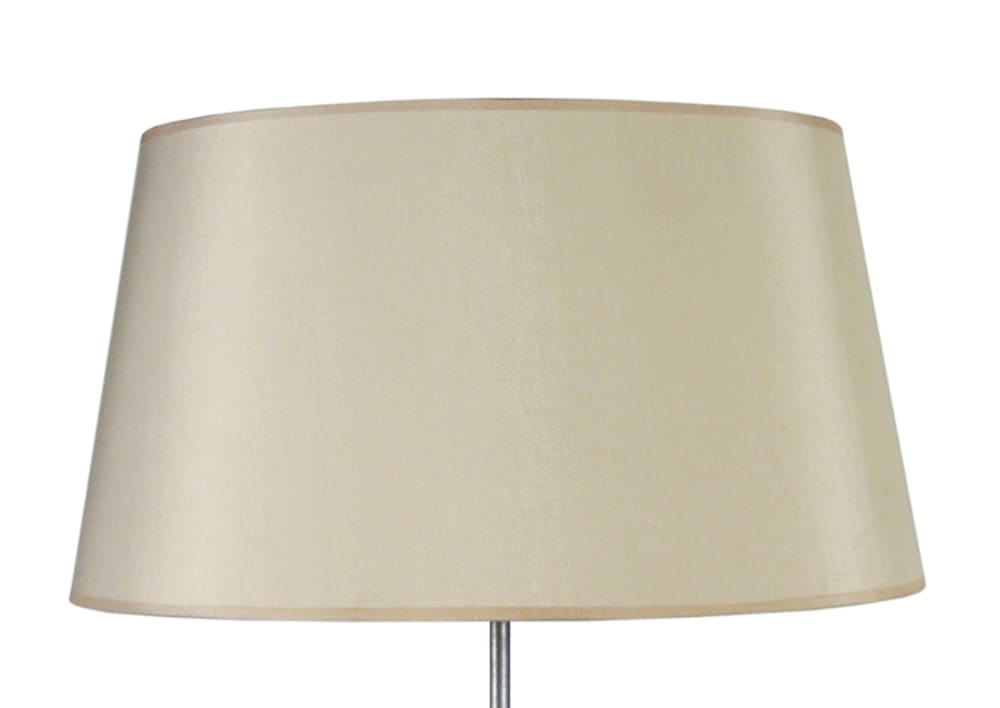 Lampadaire bois foncé abat-jour tissu crème — vue 4