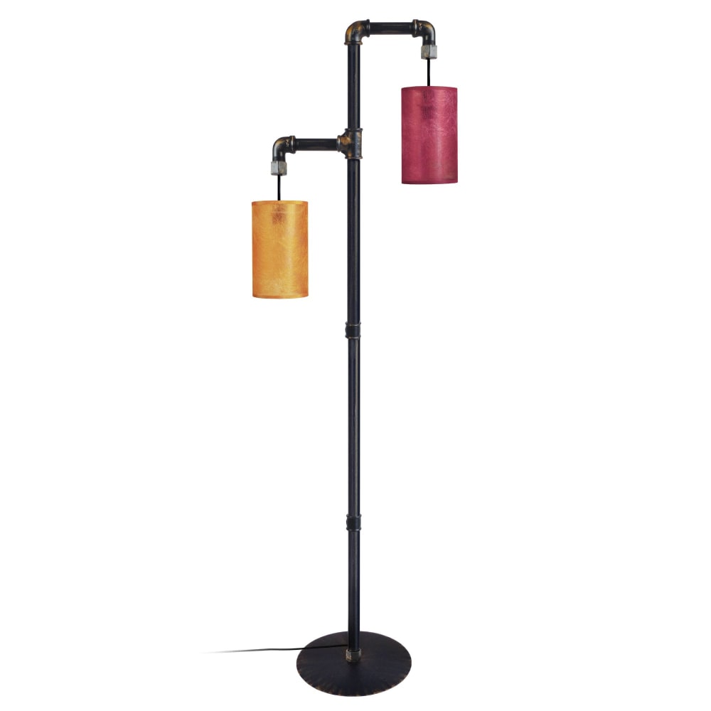Lampadaire métal noir abat-jour multicolore - Maisons du Monde