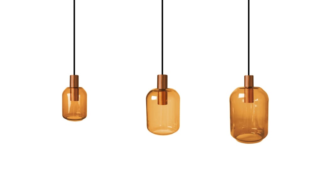 Suspension verre  violet abatjour  verre verre transparent