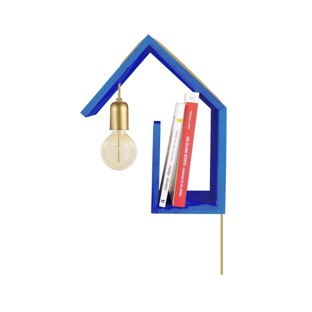 Applique maison droite bois bleu - Maisons du Monde