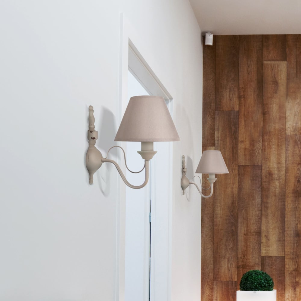 Applique métal taupe abat-jour taupe