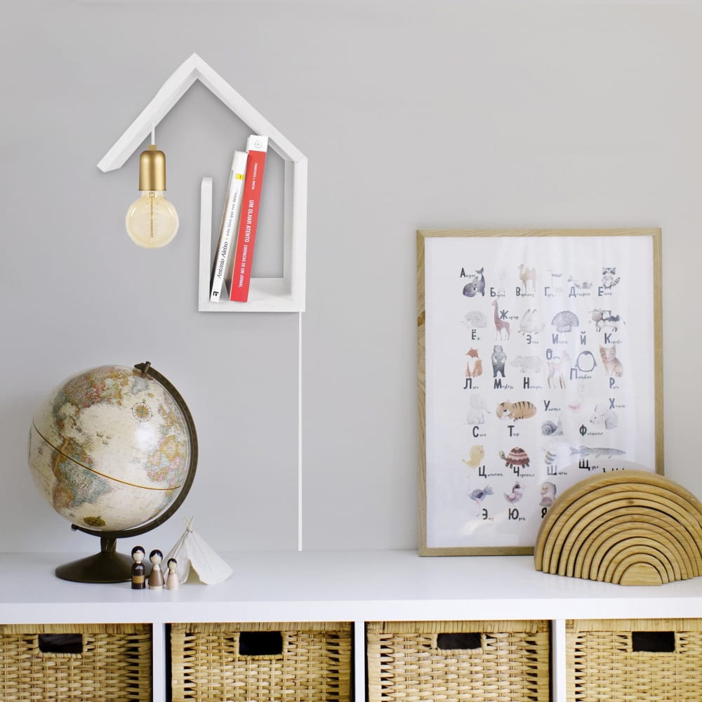 Applique  maison droit bois blanc