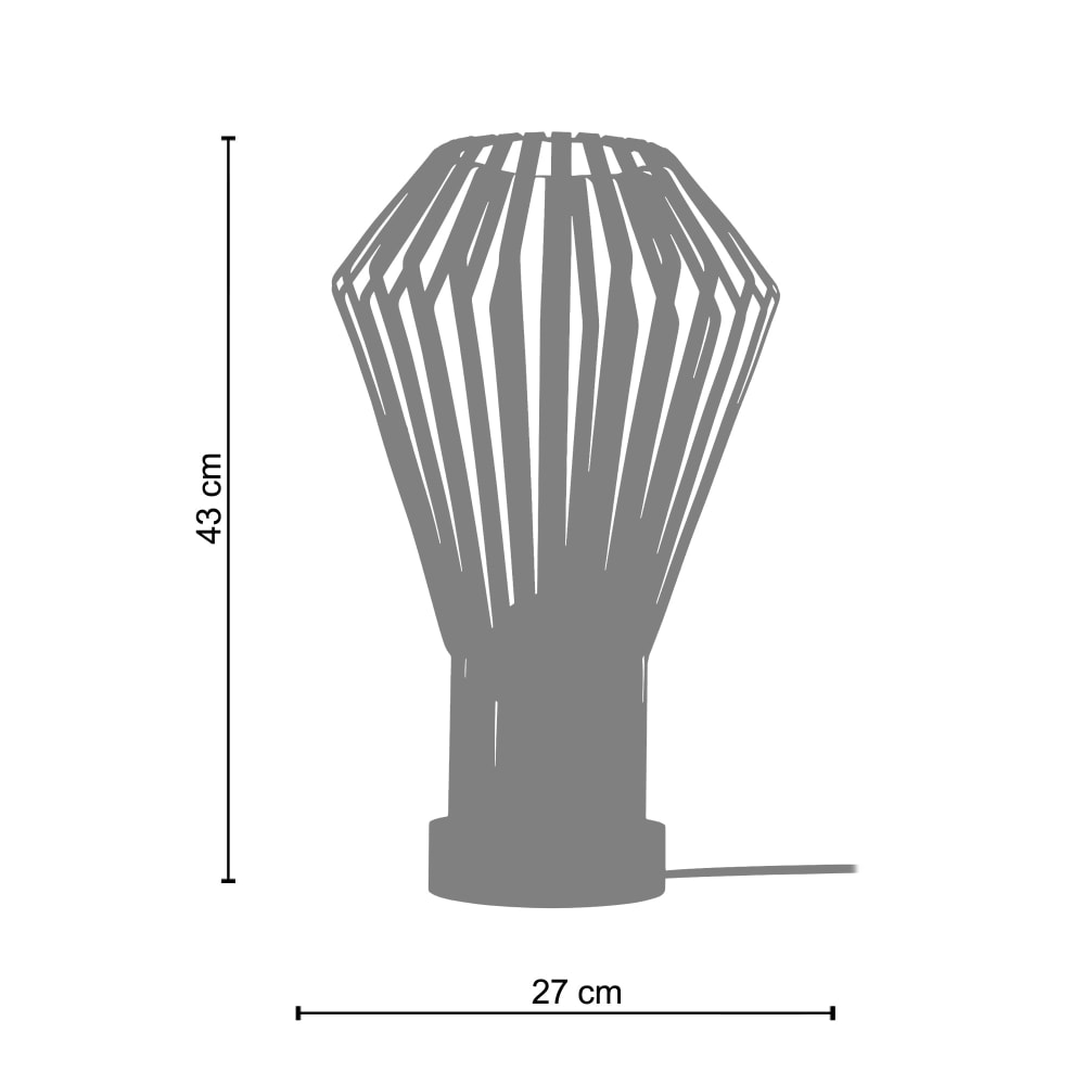 Lampe à poser bois naturel abat-jour métal cuivre — vue 4