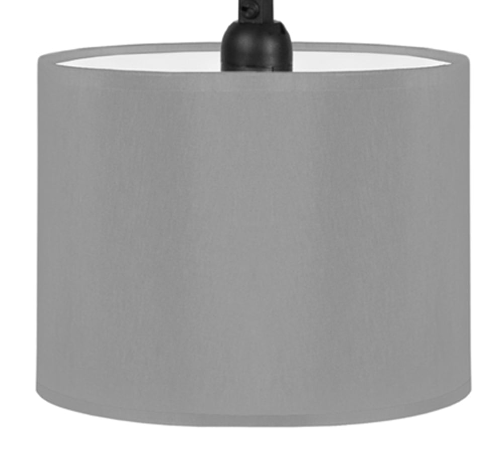 Lampe à poser métal bois naturel abat-jour tissu gris — vue 4
