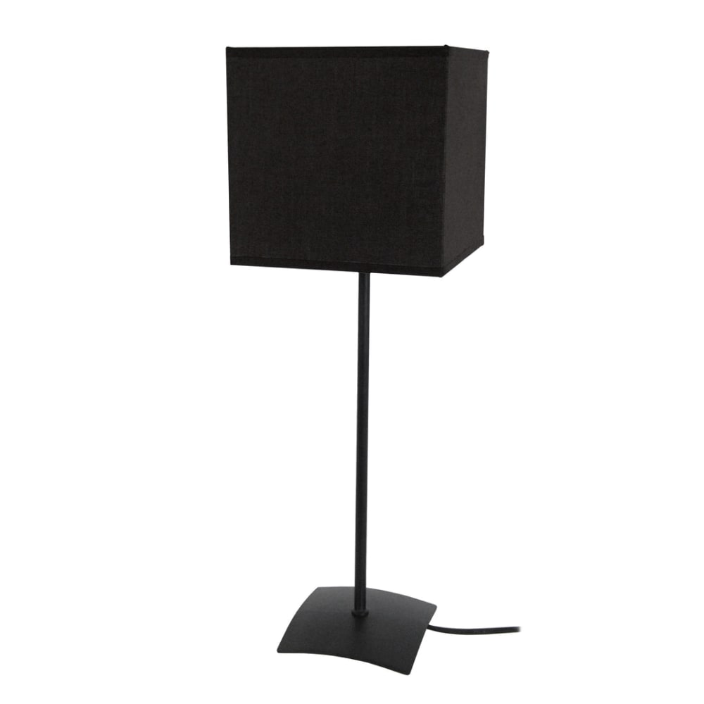 Lampe à poser métal noir abat-jour tissu noir
