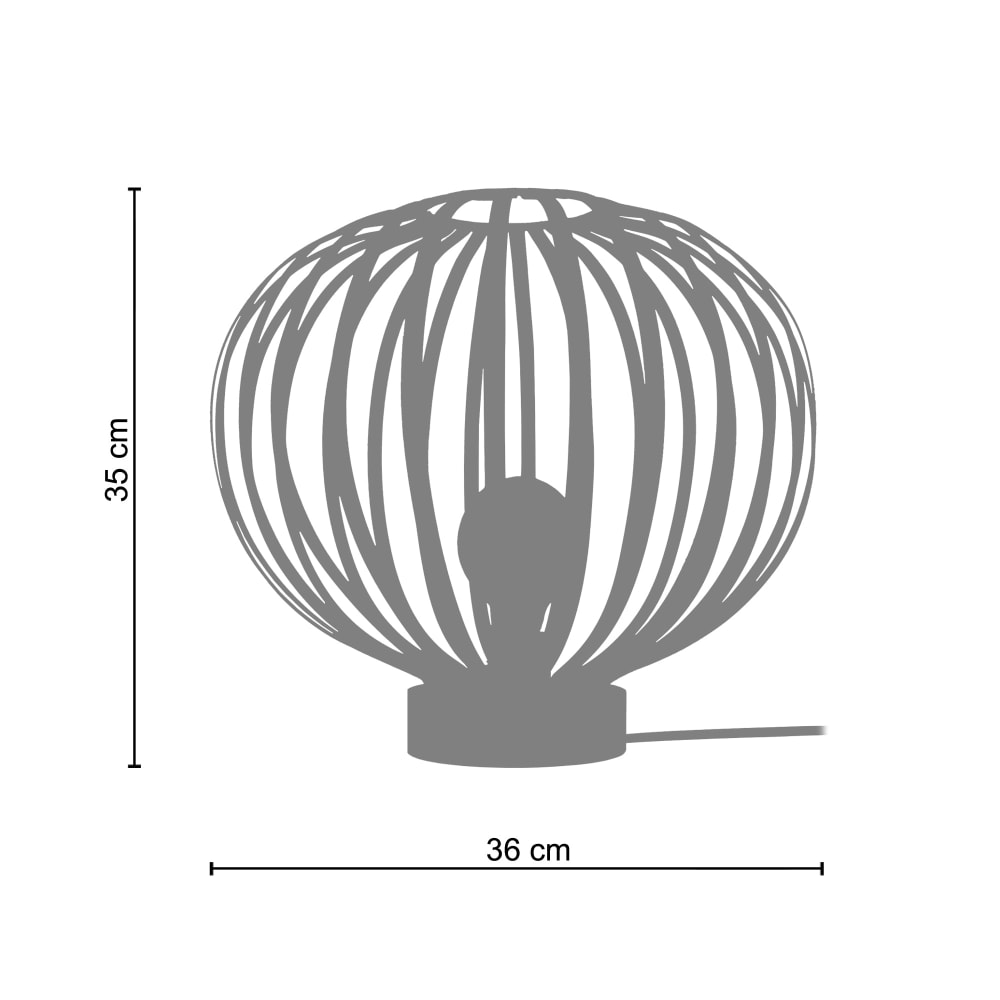Lampe de table bois naturel abat-jour métal or — vue 4