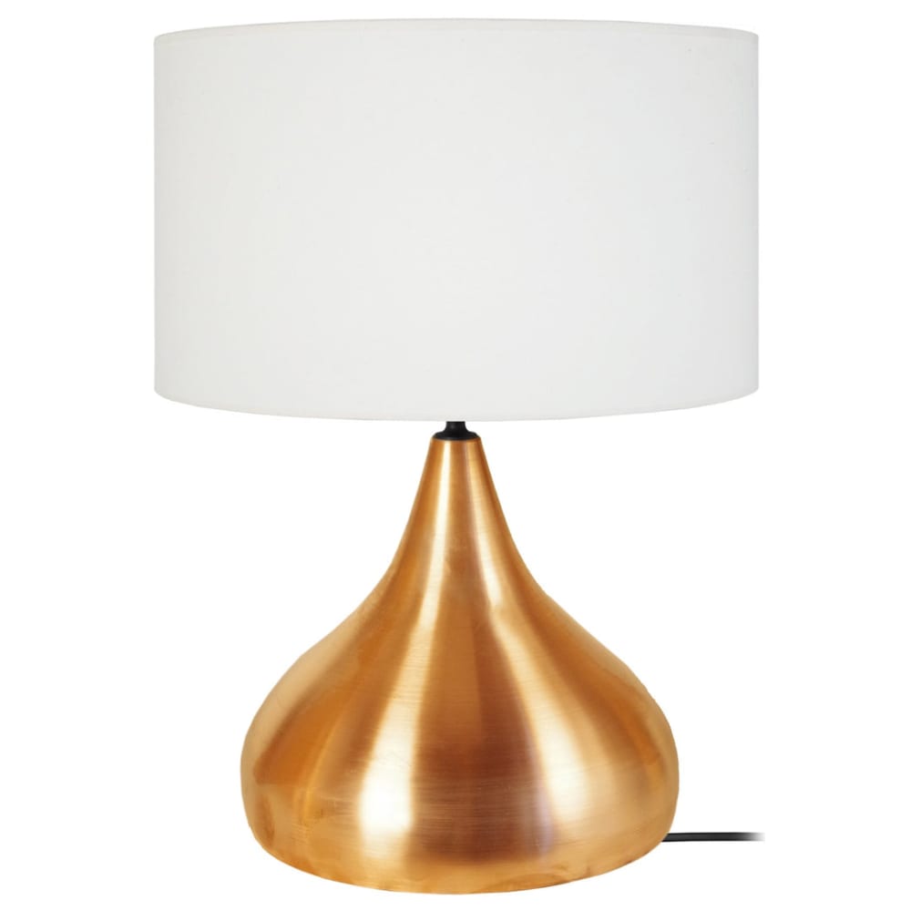 Lampe à poser métal cuivre abat-jour blanc — vue 4