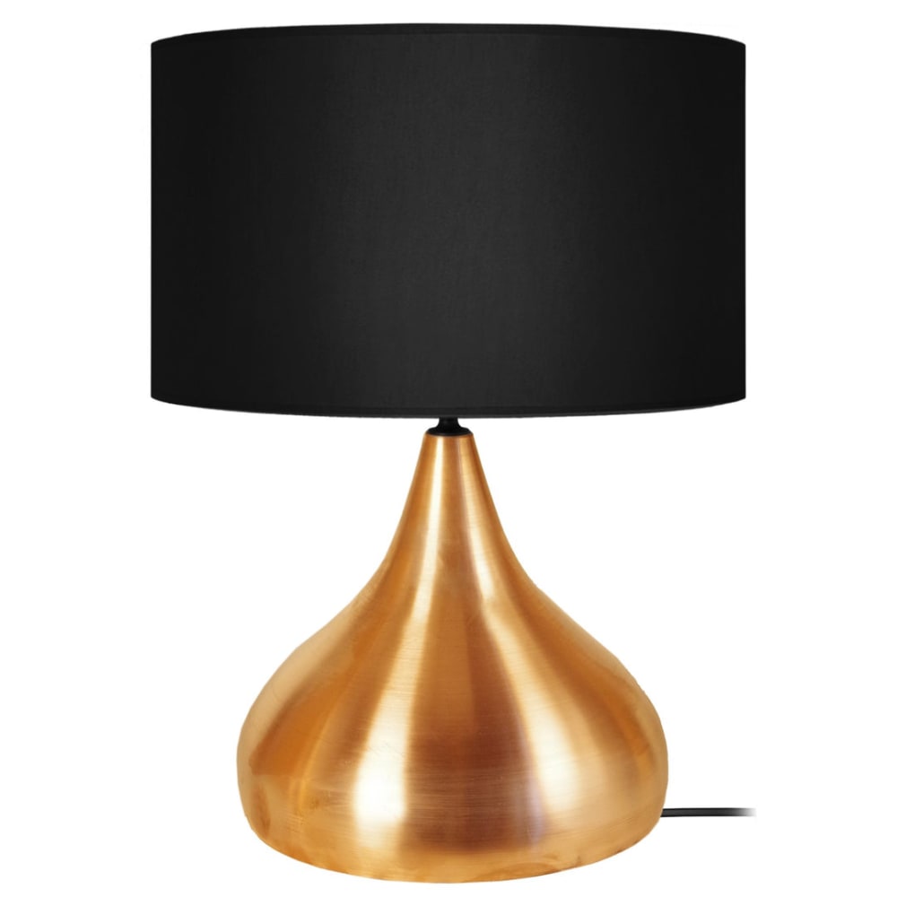 Lampe à poser métal cuivre abat-jour noir — vue 4