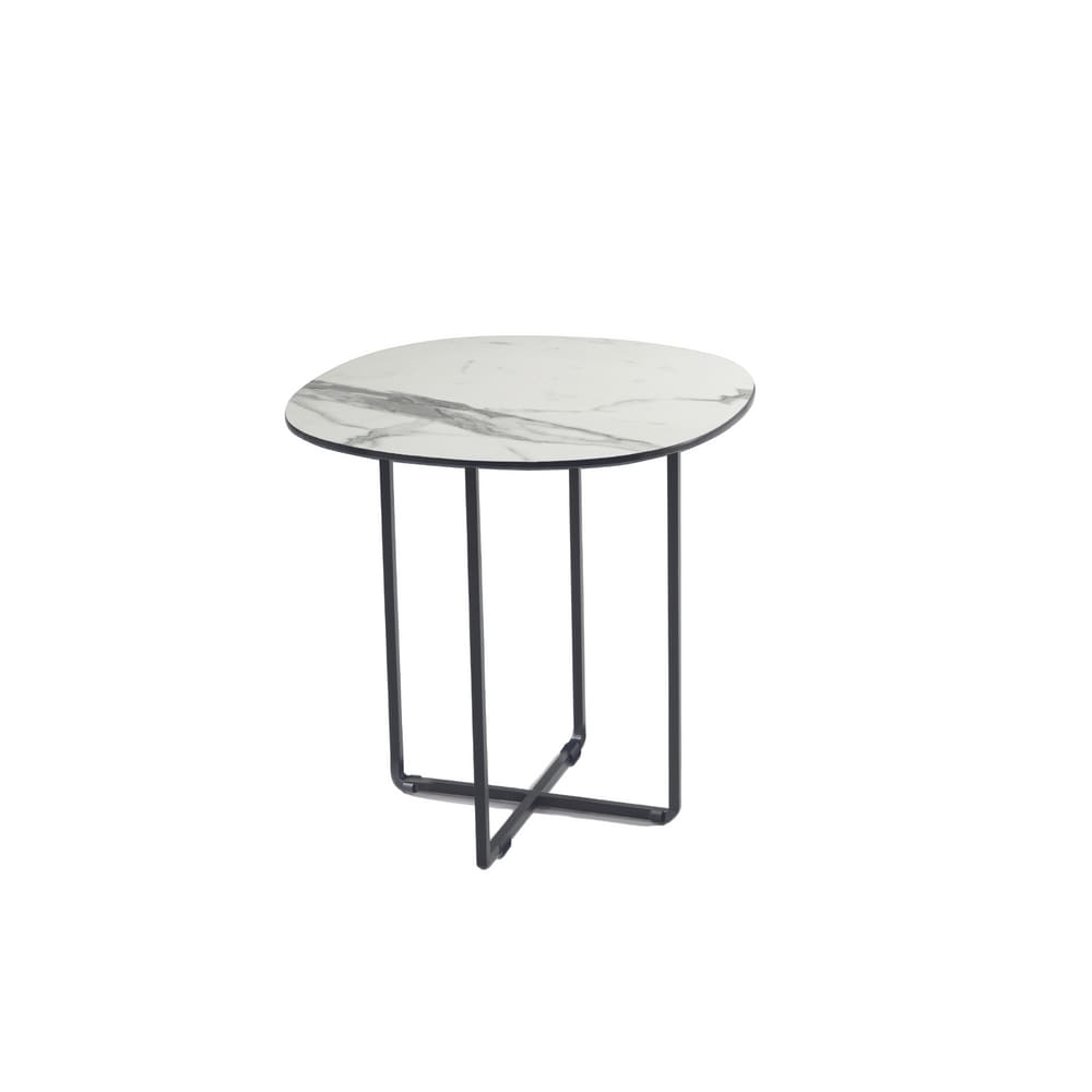 Table+basse+en+metal+blanc+50x50+cm+47h