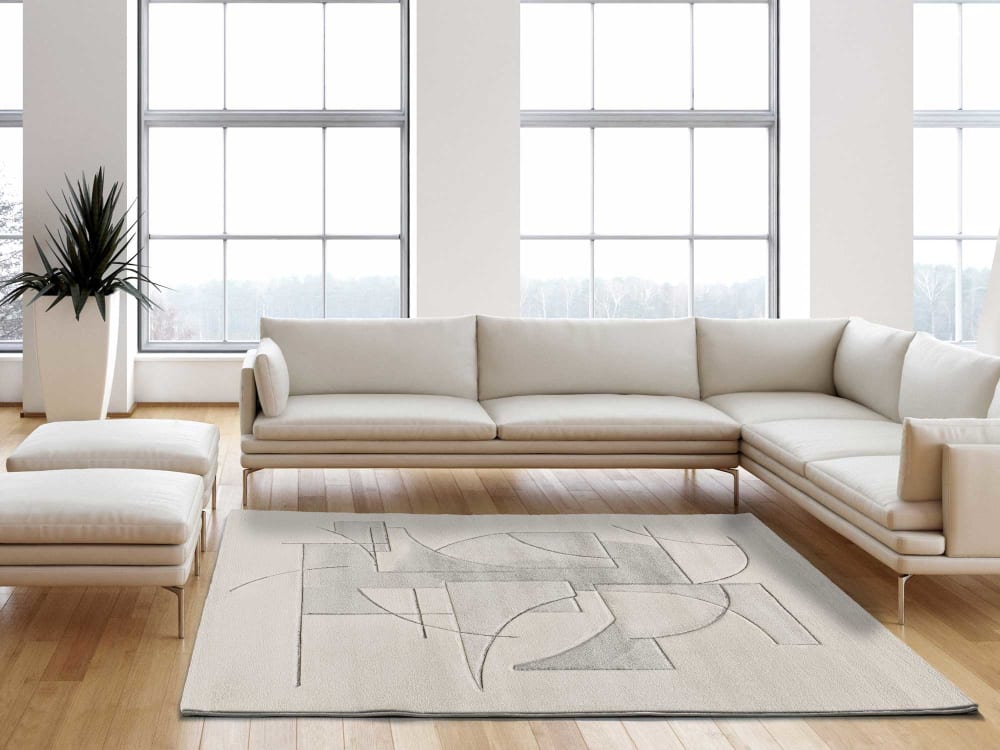 Tapis géométrique crème 160x230 cm — vue 3