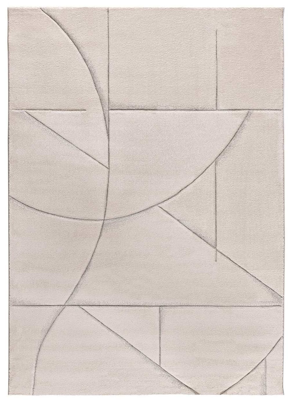 Tapis géométrique crème 200x290 cm