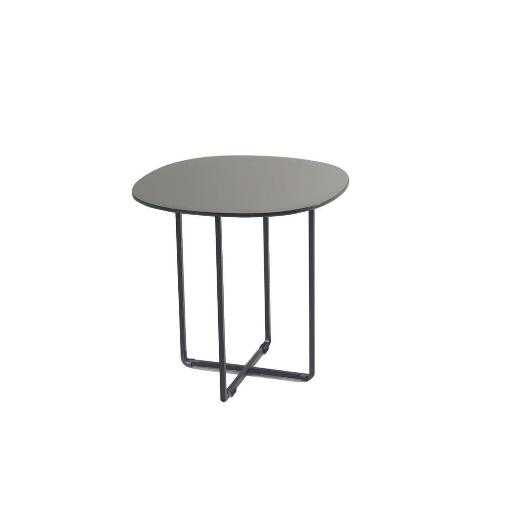Table+basse+en+metal+gris+50x50+cm+47h