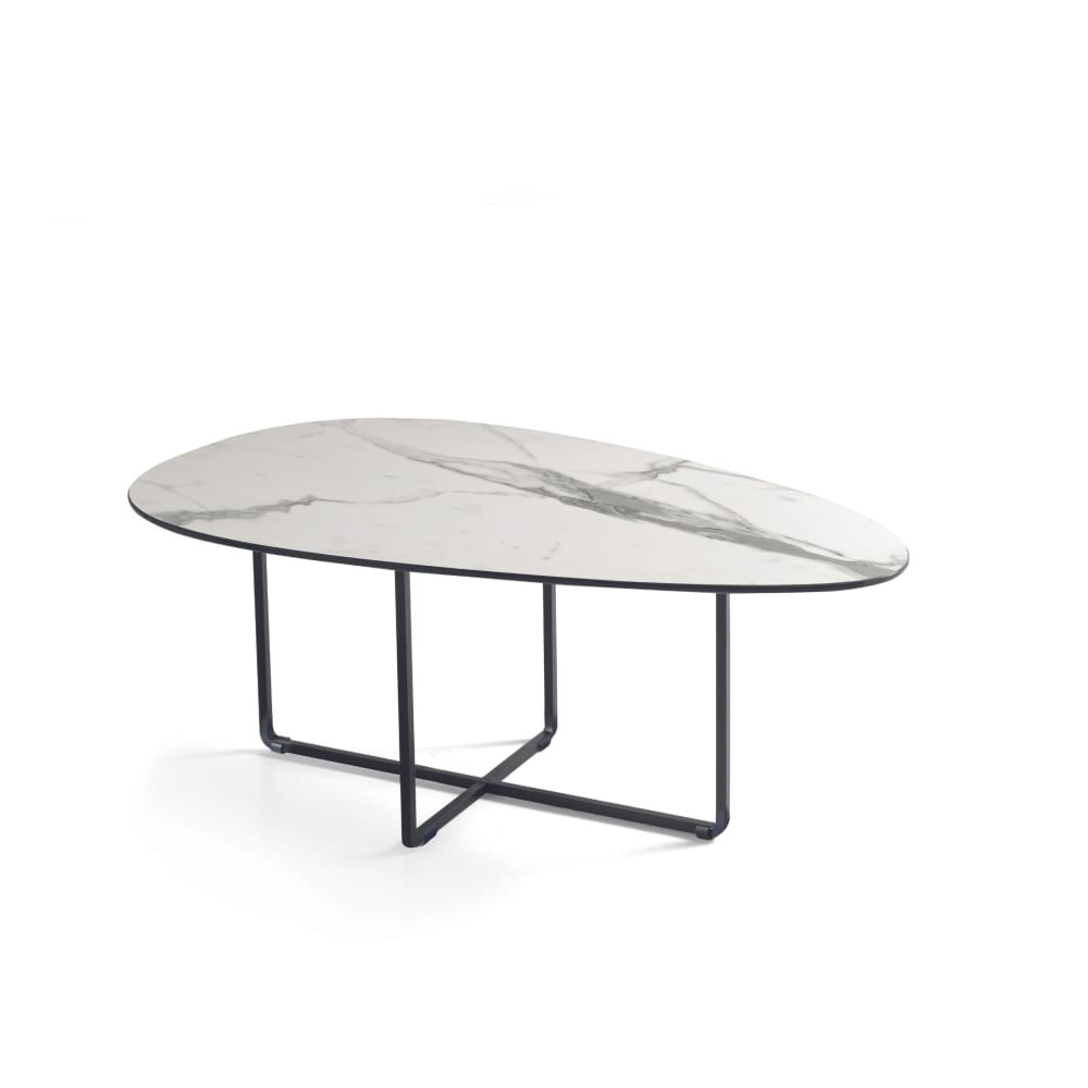 Table+basse+en+metal+blanc+90x50+cm+35h
