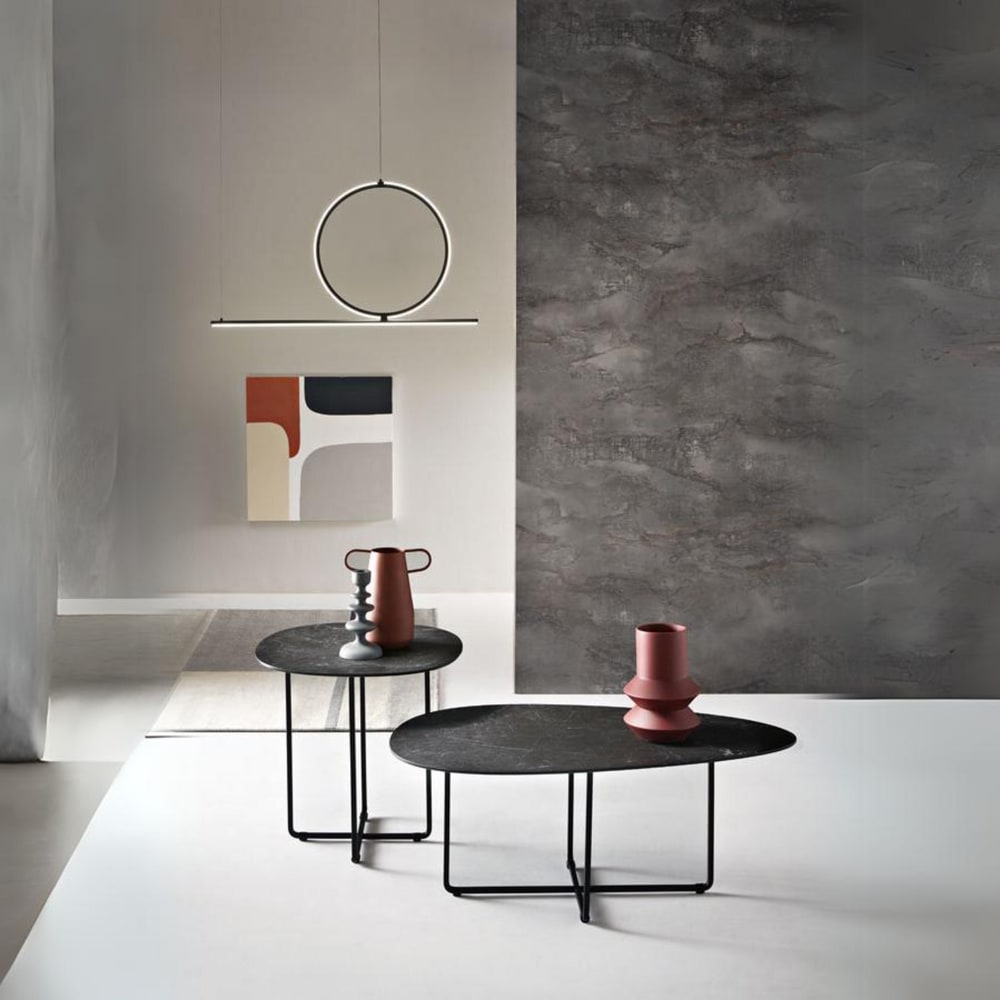 Table basse en métal noir 90x50 cm 35h