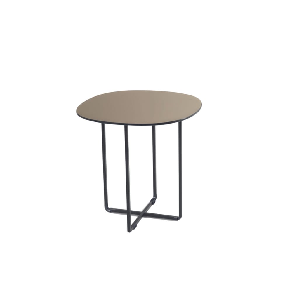 Table+basse+en+metal+marron+50x50+cm+47h