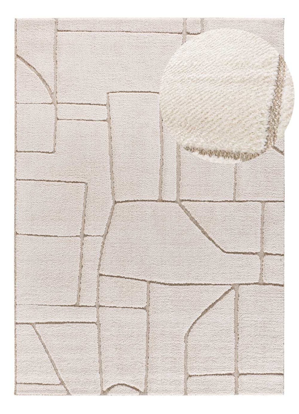 Tapis à relief scandinave crème 120x170 cm