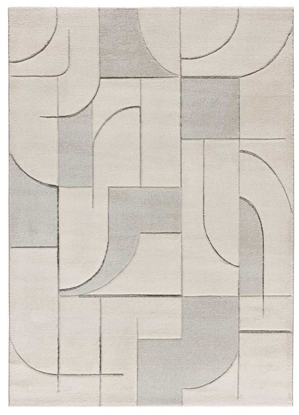 Tapis géométrique crème 120x170 cm