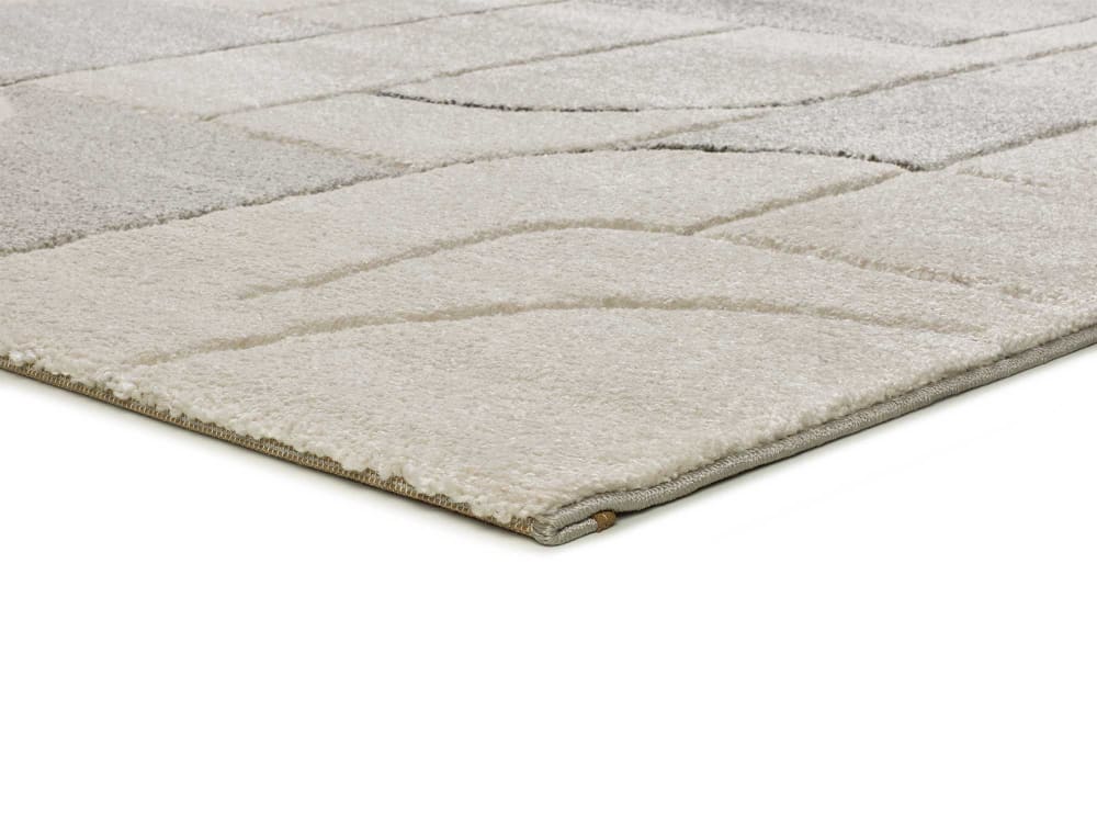 Tapis géométrique crème 120x170 cm — vue 4