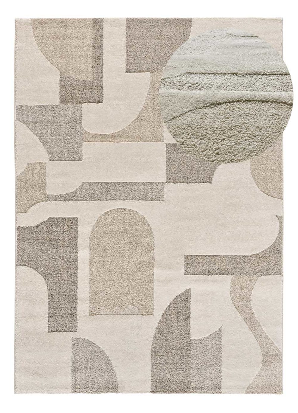Tapis à relief moderne crème/gris 80x150 cm
