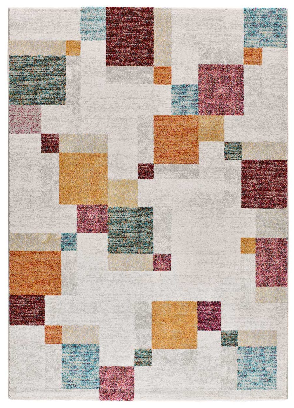 Atticgo Geometrischer Teppich, mehrfarbig, 80x150 cm style modern Weiß Öko-Tex Zertifikat Pp - Polypropylen