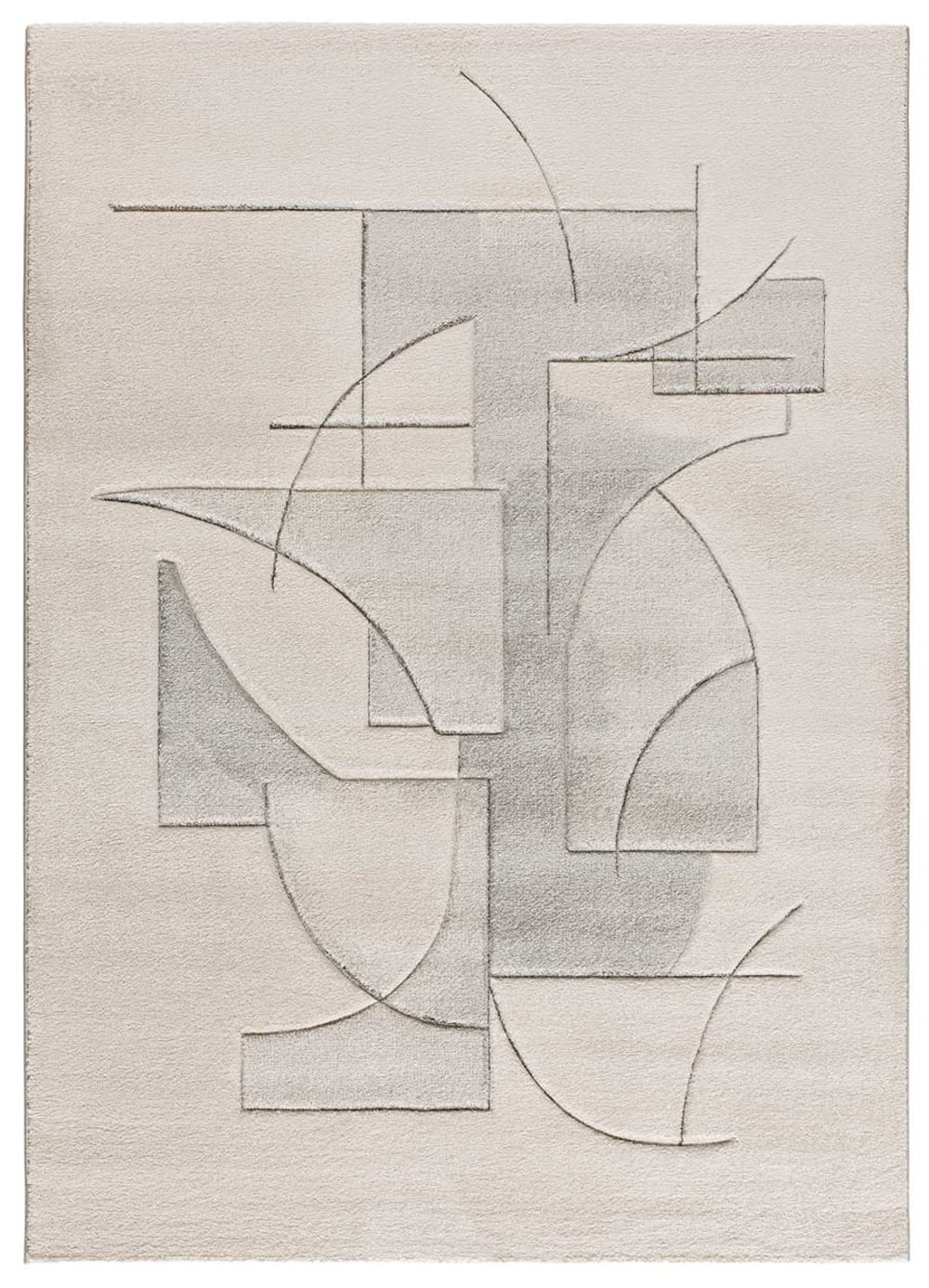 Atticgo Geometrischer Teppich mit cremefarbenen Linien, 200x290 cm style modern Beige Öko-Tex Zertifikat Pp - Polypropylen