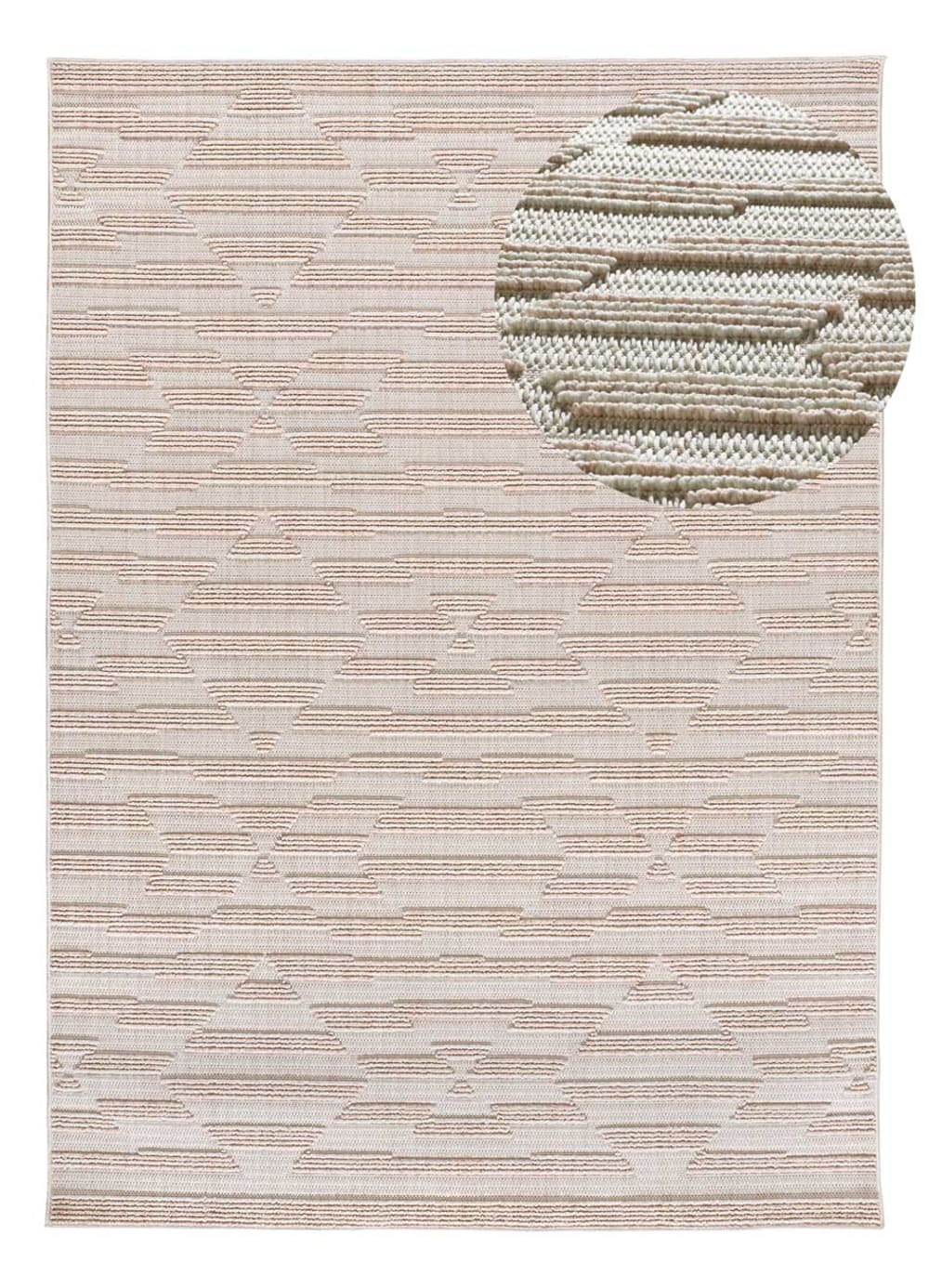 Tapis à relief ethnique beige 77x150 cm