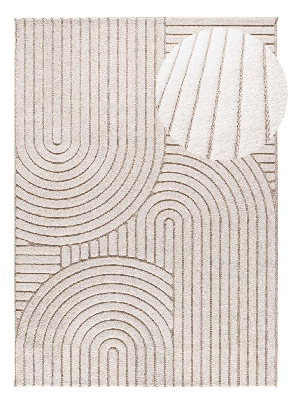 Tapis à relief scandinave crème 120x170 cm