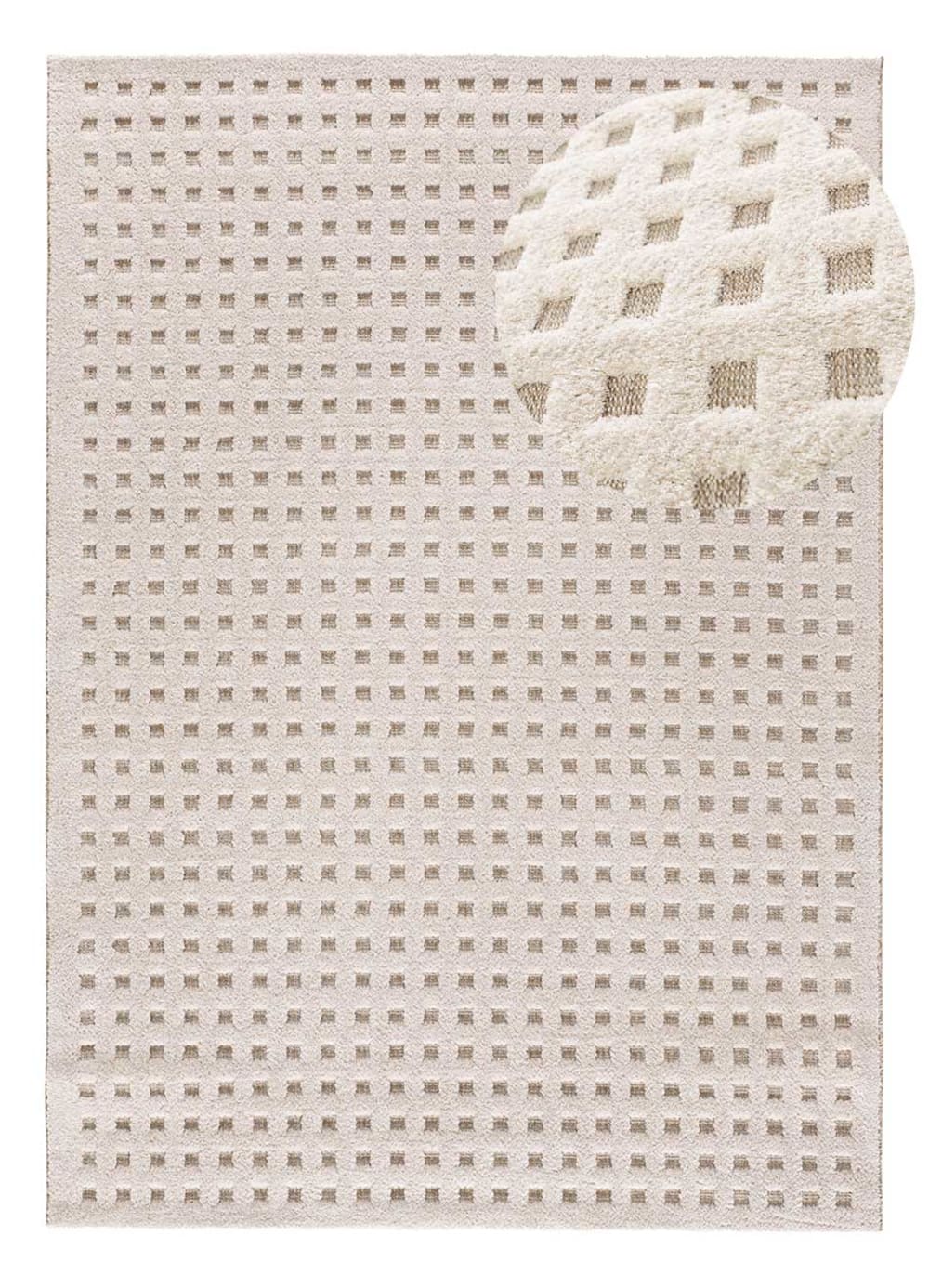 Tapis à relief scandinave crème 120x170 cm