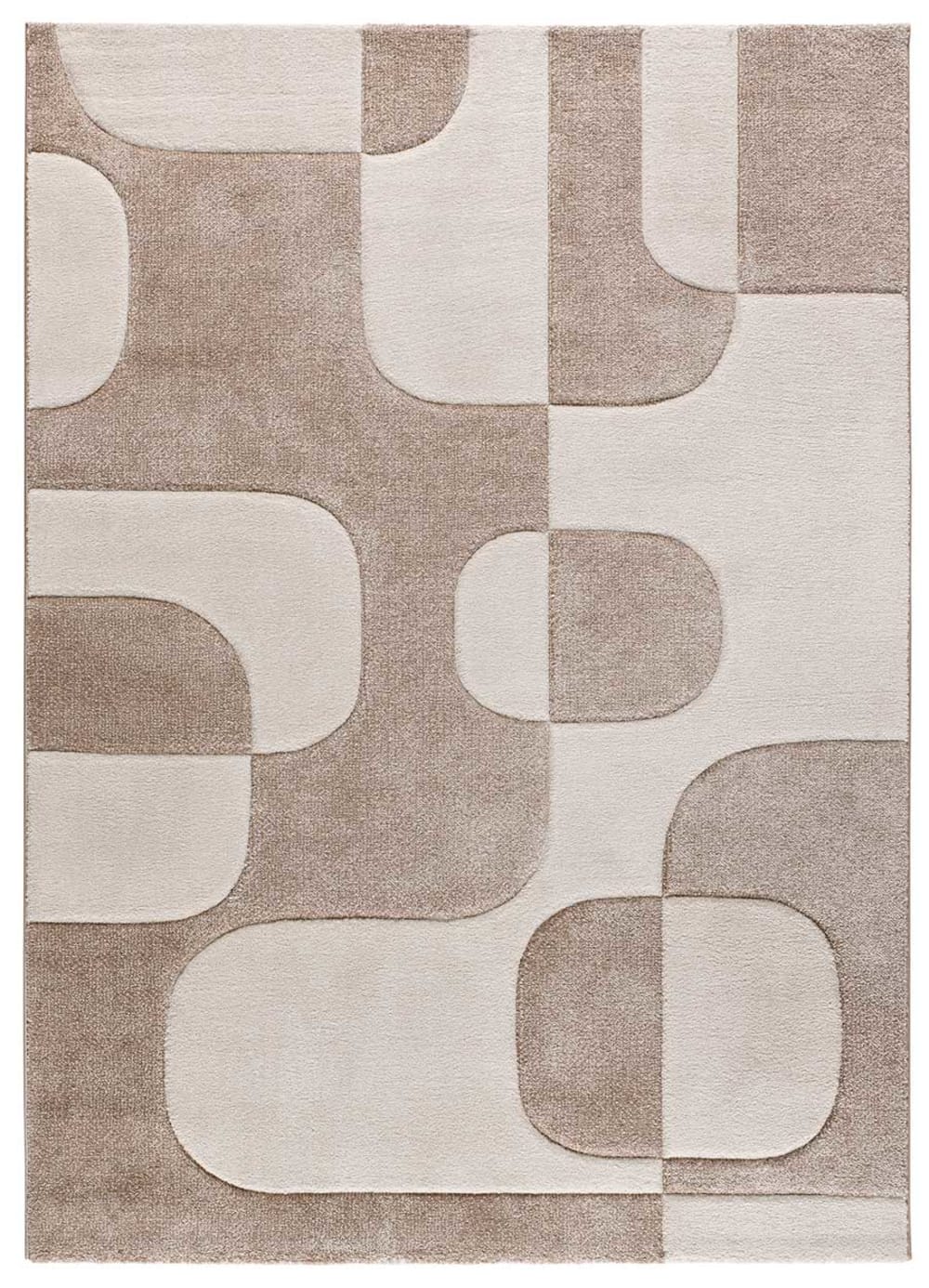 Tapis formes organiques crème/beige 160x230 cm
