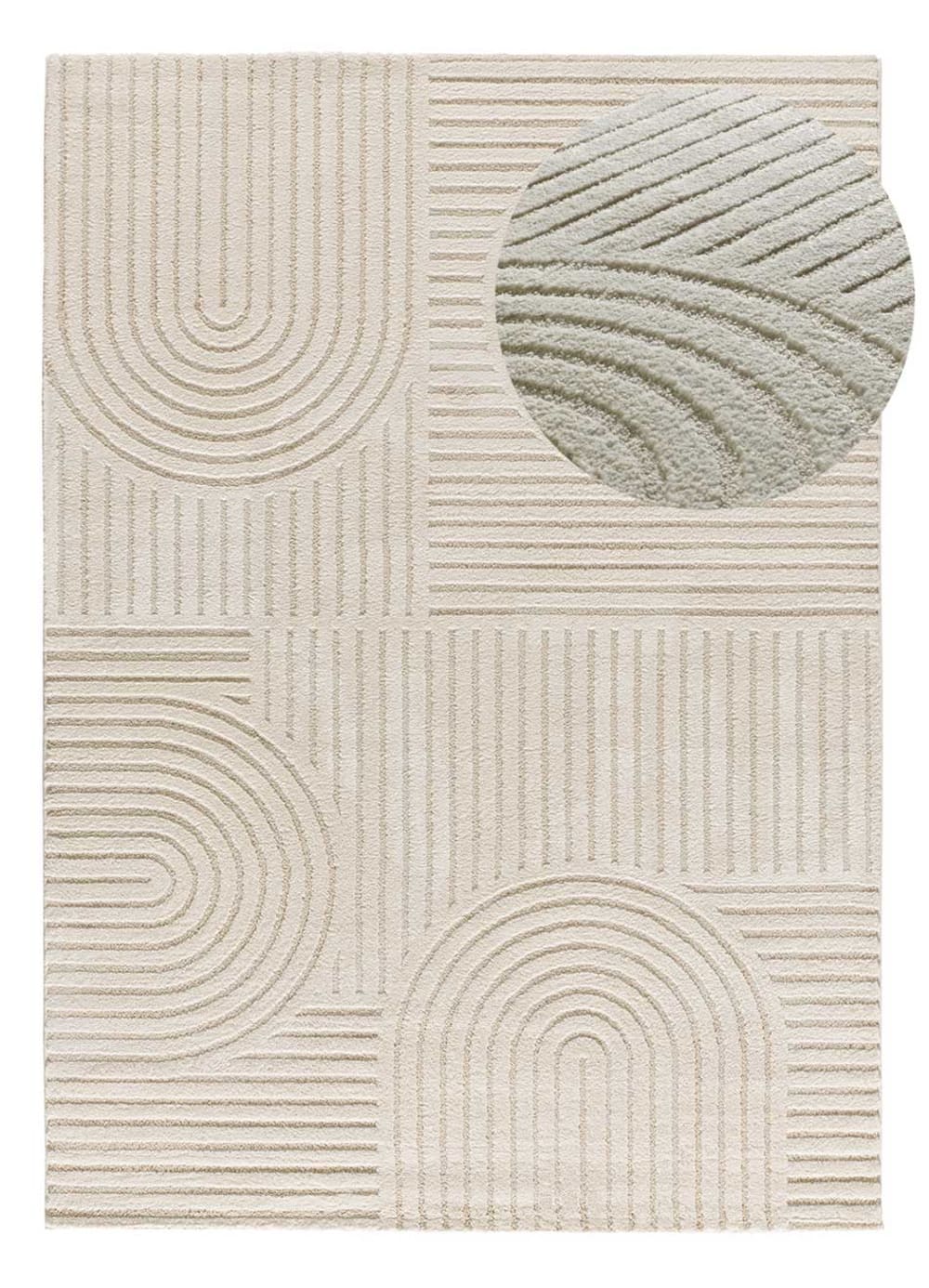 Tapis à relief moderne crème 160x230 cm