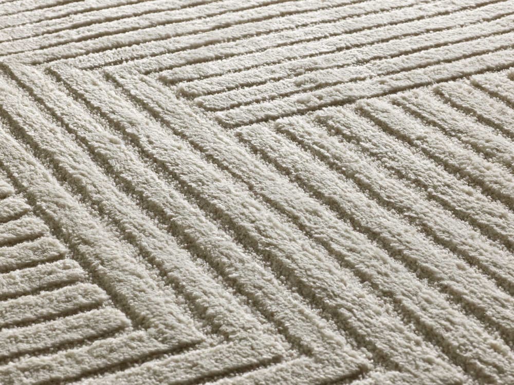 Tapis à relief géométrique crème 120x170 cm — vue 4