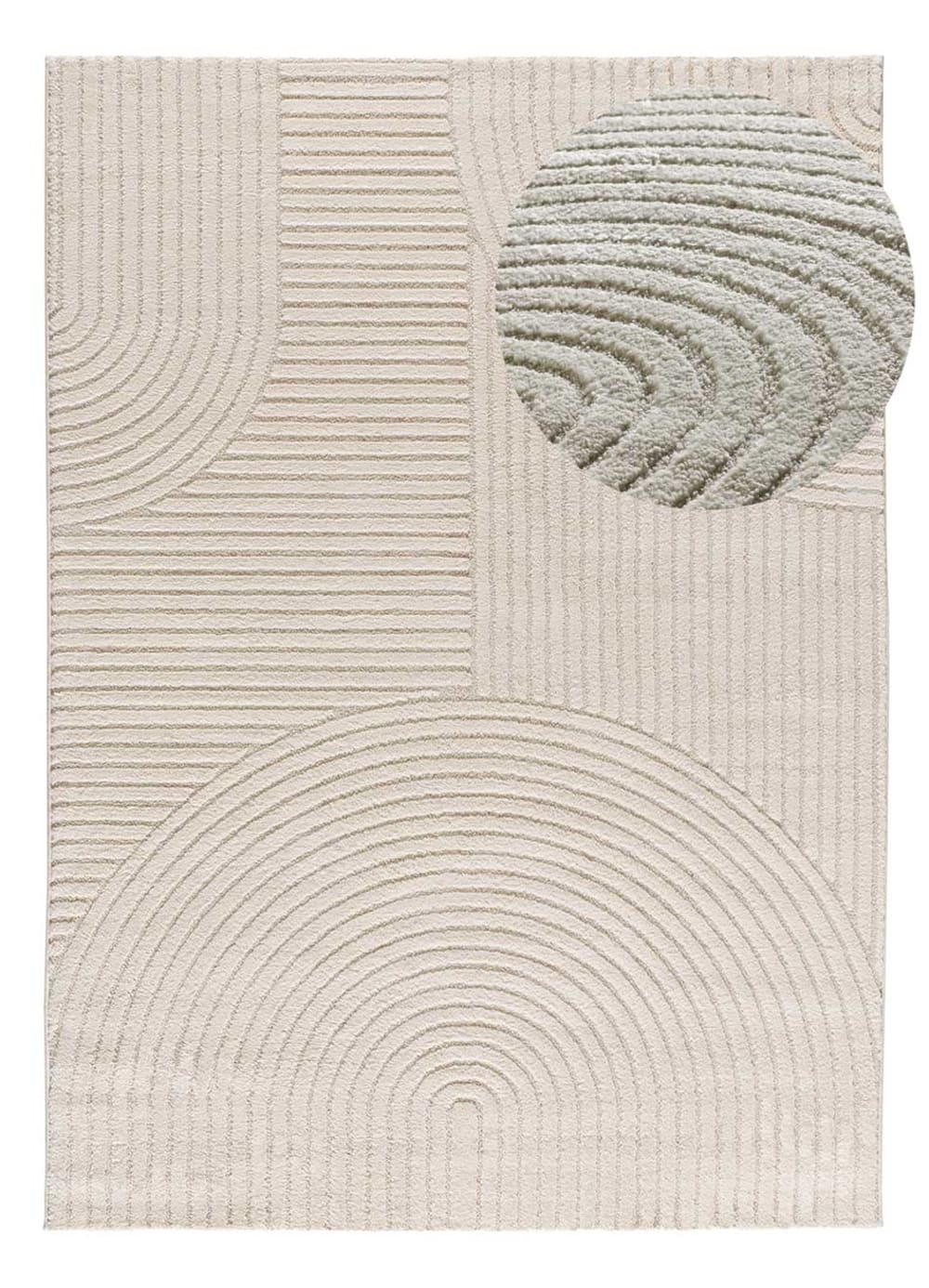 Tapis à relief géométrique crème 120x170 cm