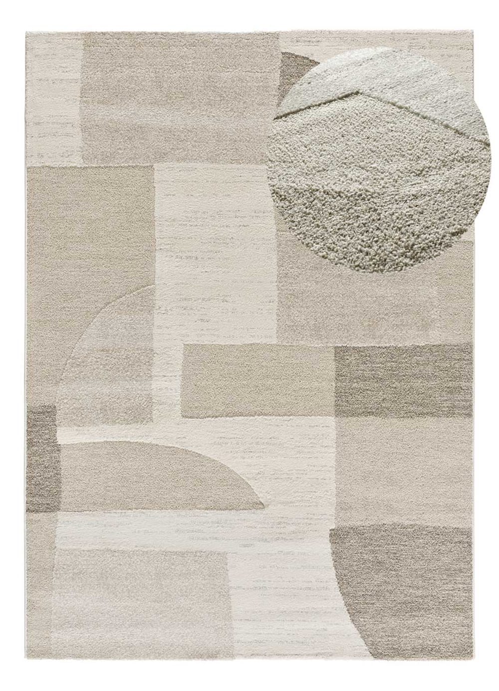 Tapis à relief moderne crème/gris 80x150 cm - Maisons du Monde