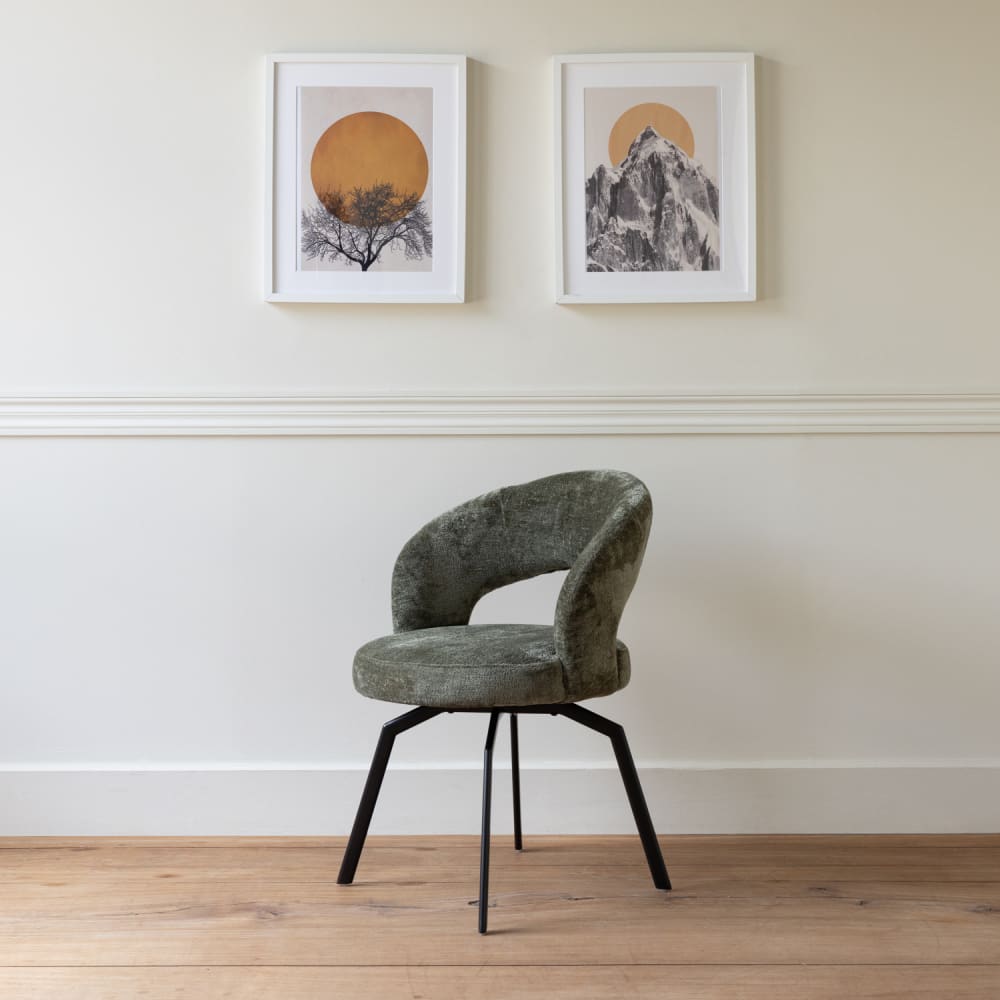 chaise en chenille verte