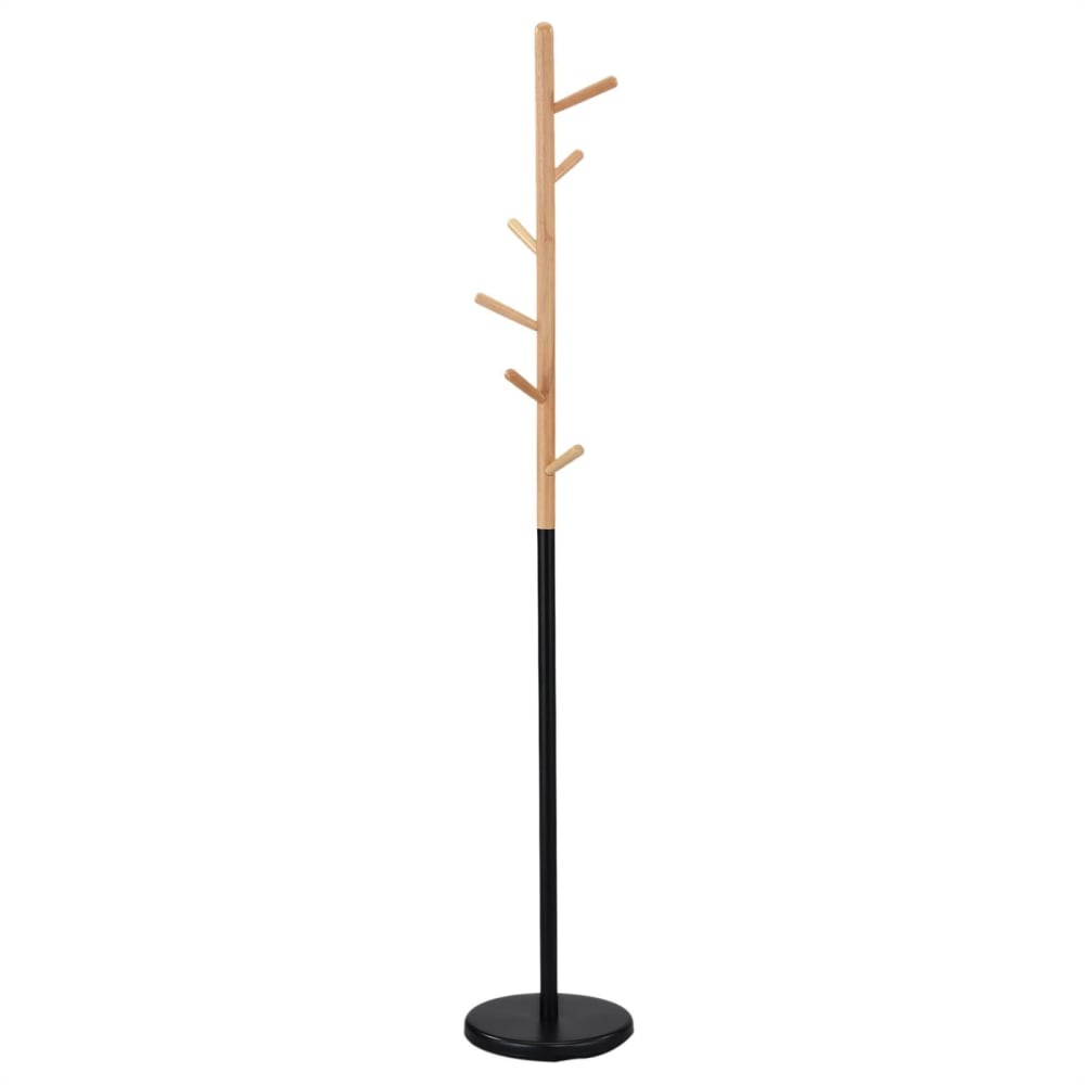 IDIMEX Kleiderständer mit 6 Haken, schwarz/natur style industrial - Holz