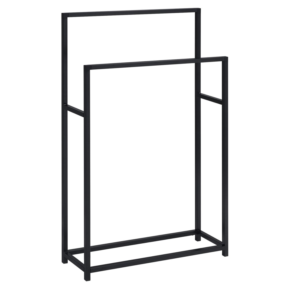 IDIMEX Porte-serviettes double niveaux en métal, noir style industriel