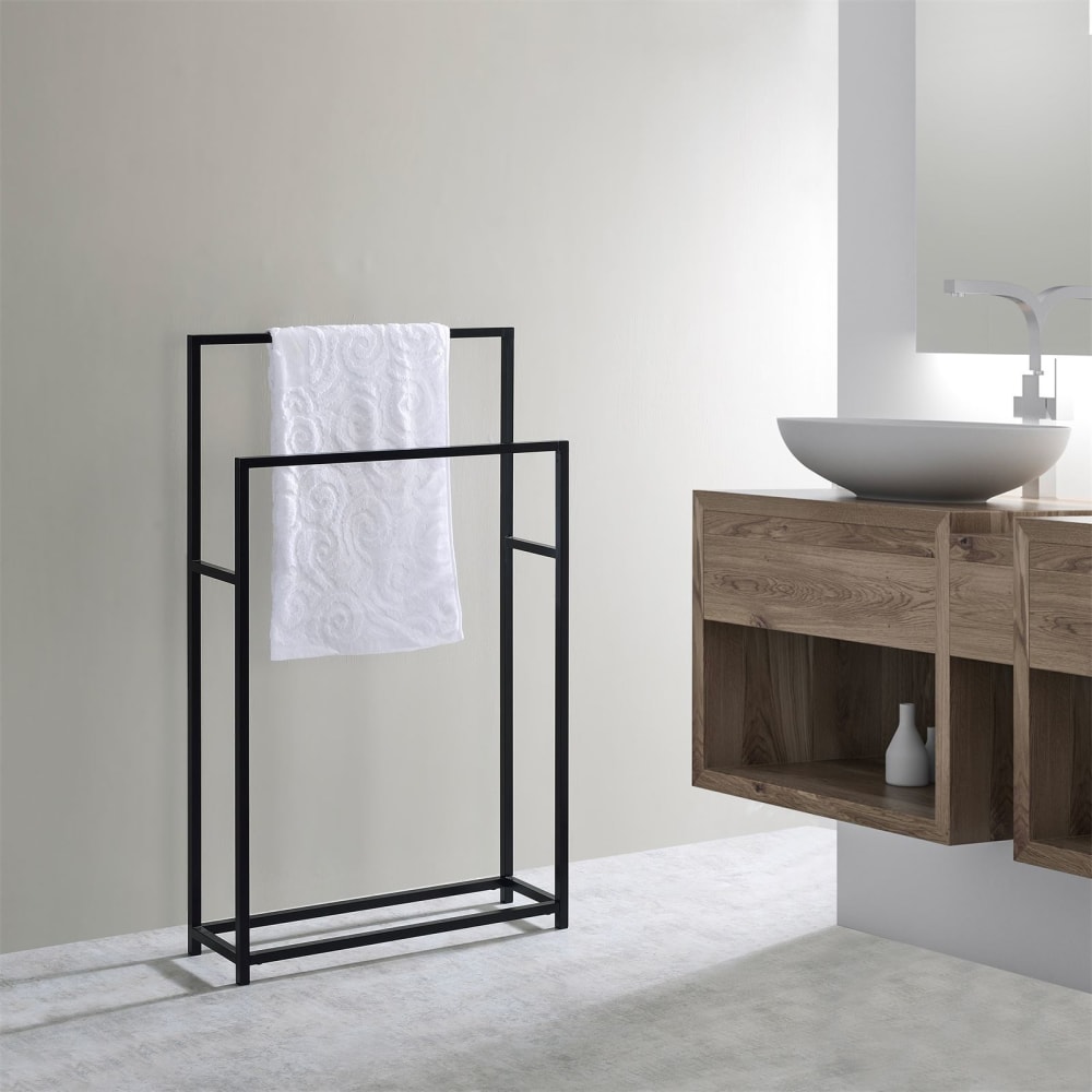 Porte-serviettes double niveaux en métal, noir - Maisons du Monde