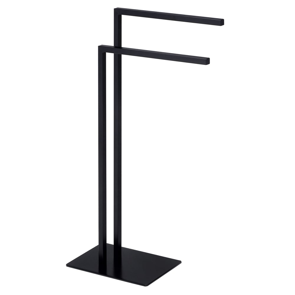 IDIMEX Porte-serviettes sur 2 niveaux en métal, noir style industriel Noir Métal - 49x81x20cm
