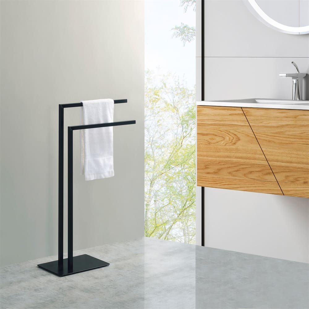 Porte-serviettes sur 2 niveaux en métal, noir - Maisons du Monde