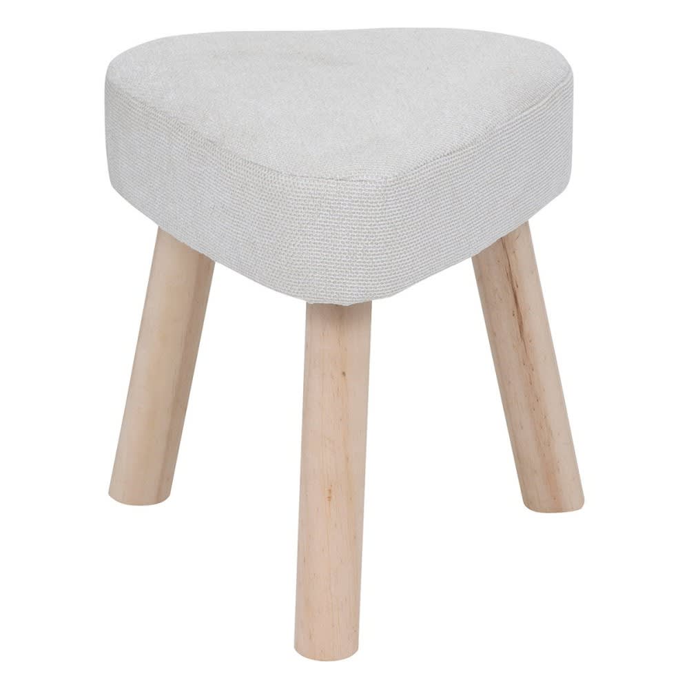 Decoratie Tabouret d'appoint coloris ivoire style contemporain Blanc Bois - 32x36x32cm