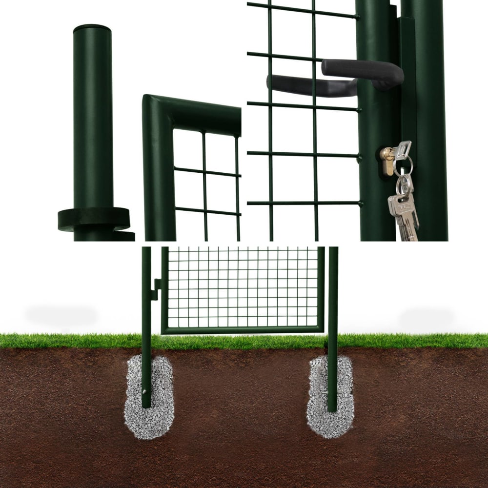 Portillon de jardin en métal vert, 150x87cm - Maisons du Monde
