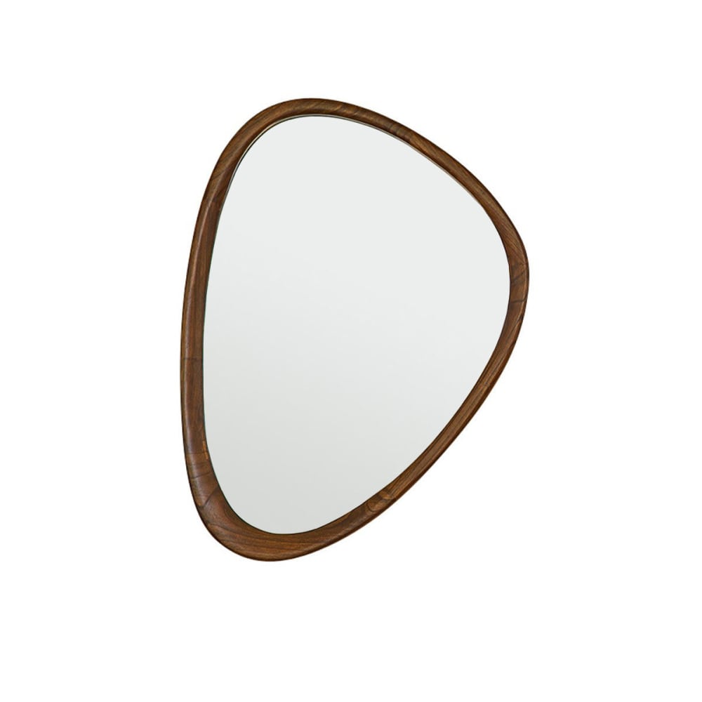 Miroir organique en mindi massif finition noyer 75x60 cm cm - Maisons du Monde