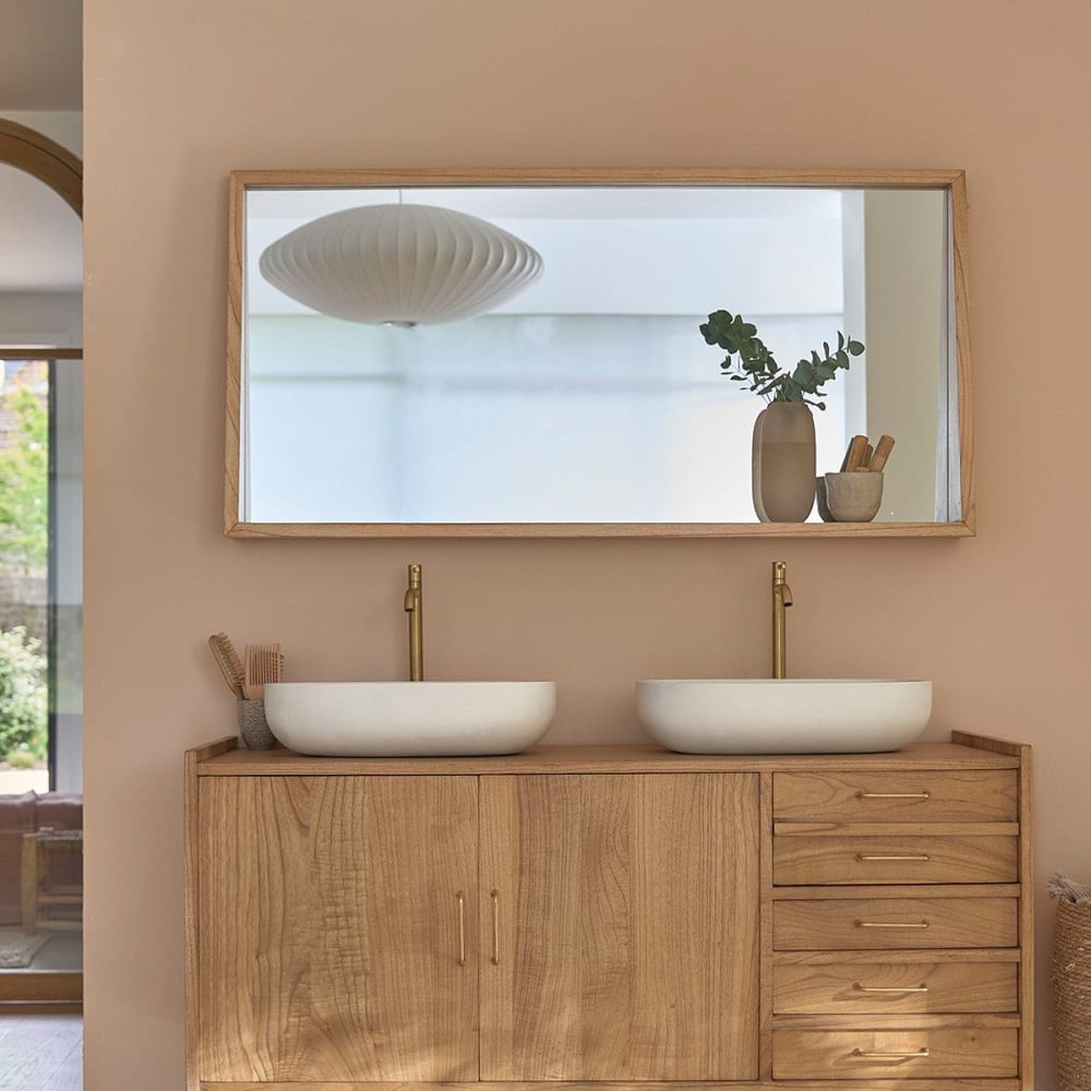 BERAH GETAH Spiegel aus massivem Mindi 135 cm style modern Beige Holz