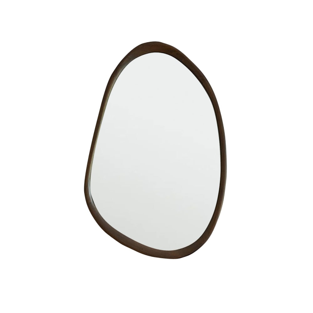Miroir organique en mindi massif finition noyer 90x60 cm - Maisons du Monde