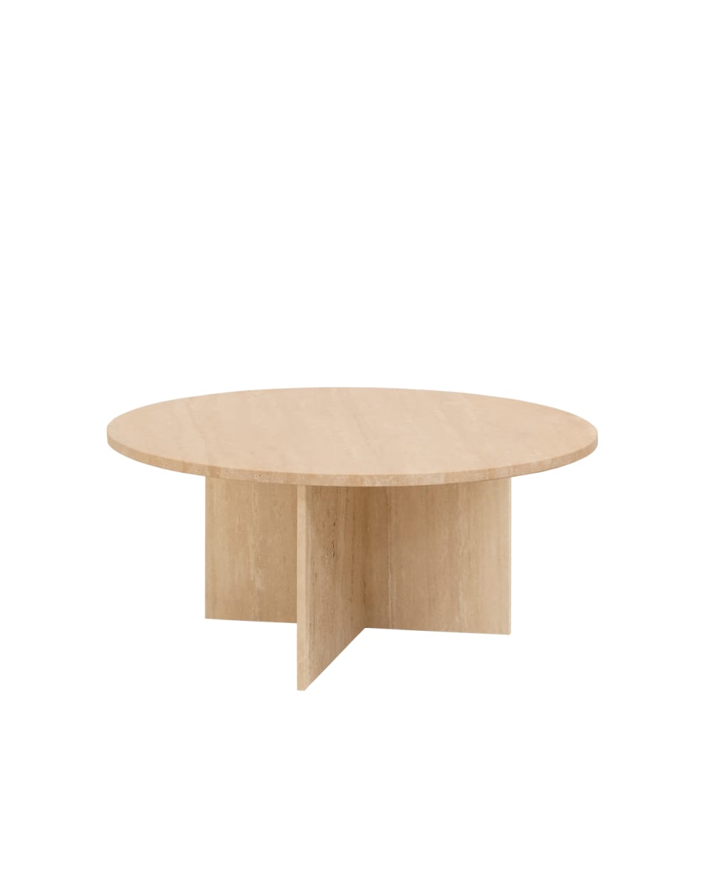 Table basse ronde en marbre travertin Ø60cm