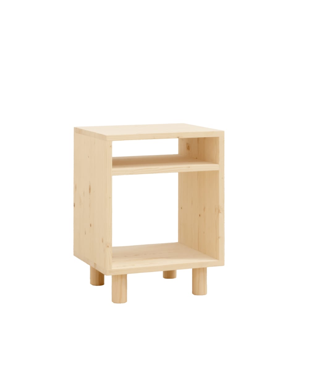 Table de chevet en bois massif ton naturel 50,5x32cm